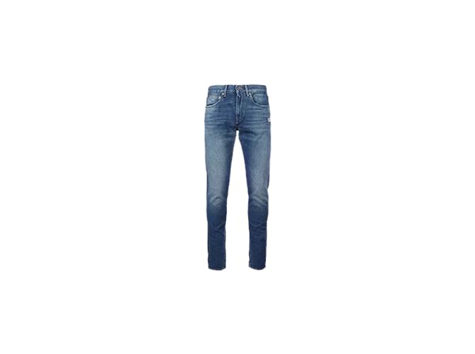 Autre Marque Diag slim jeans medium blue wash Cotton  ref.1128147