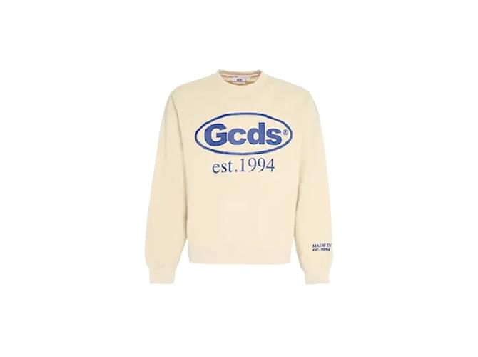 GCDS Shop List Regular Crewneck Blue Cotton  ref.1128148