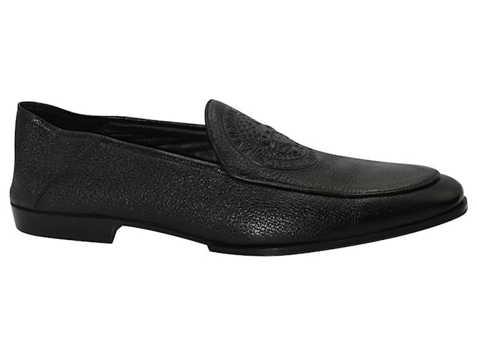 Balmain Embossed Loafers In Black Leather  ref.1128203