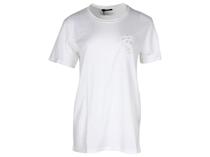 camiseta con logo de Balmain Blanco Algodón  ref.1128206