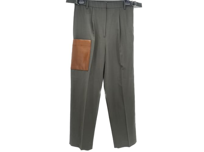 TIBI  Trousers T.US 4 polyester Khaki  ref.1128229