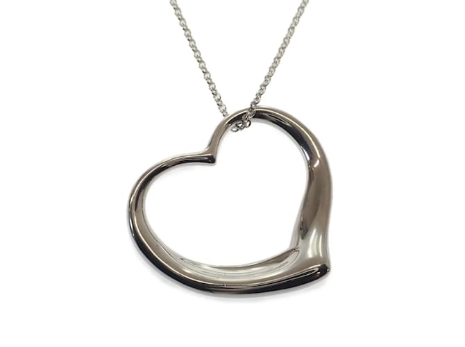 Autre Marque Silver Open Heart Necklace Silvery Metal  ref.1128265