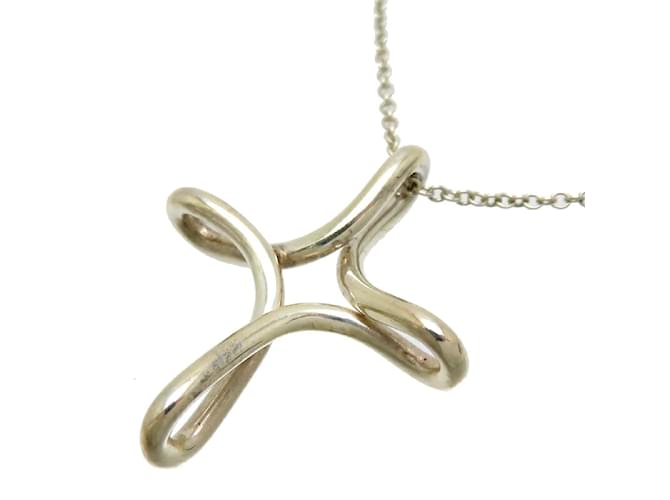 Autre Marque Silver Cross Necklace Silvery Metal  ref.1128266
