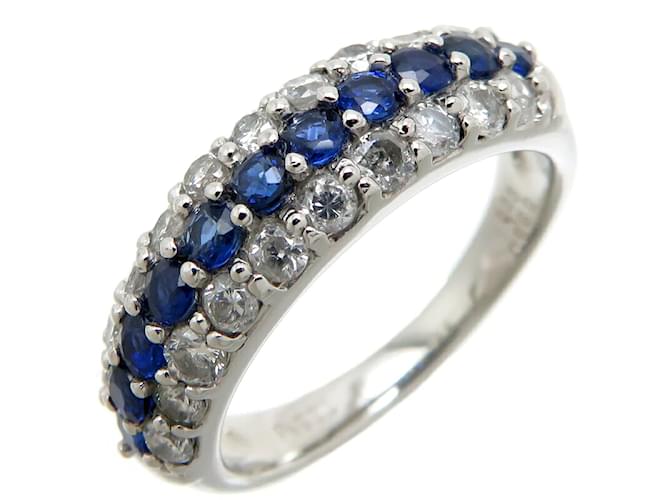 & Other Stories Platinum Sapphire & Diamond Ring Blue Metal  ref.1128300