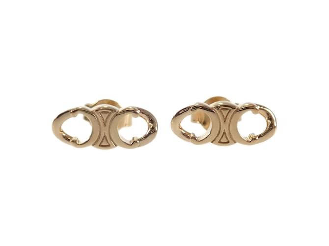 Céline Triomphe Gourmet Stud Earrings  460BL6Bra.35or Golden Metal  ref.1128313