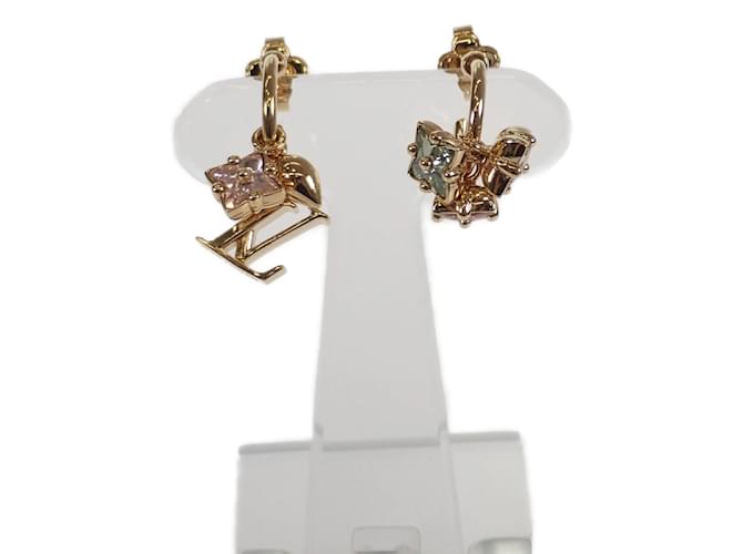 Louis Vuitton Loulougram Hoop Earrings M00787 Golden Metal  ref.1128317