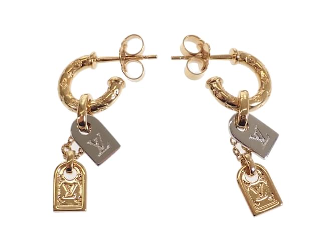 Louis Vuitton Nanogram Tag Earrings  M00607 Golden Metal  ref.1128319