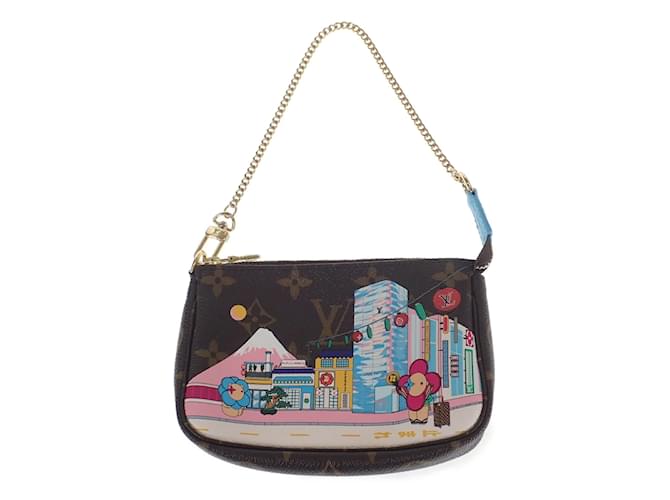 Louis Vuitton Monogram Vivienne Animation Mini Pochette Accessoires M81637 Brown Cloth  ref.1128324