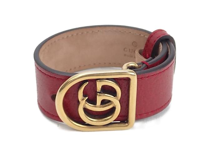 Gucci Bracelet GG Marmont Cuir Rouge  ref.1128336