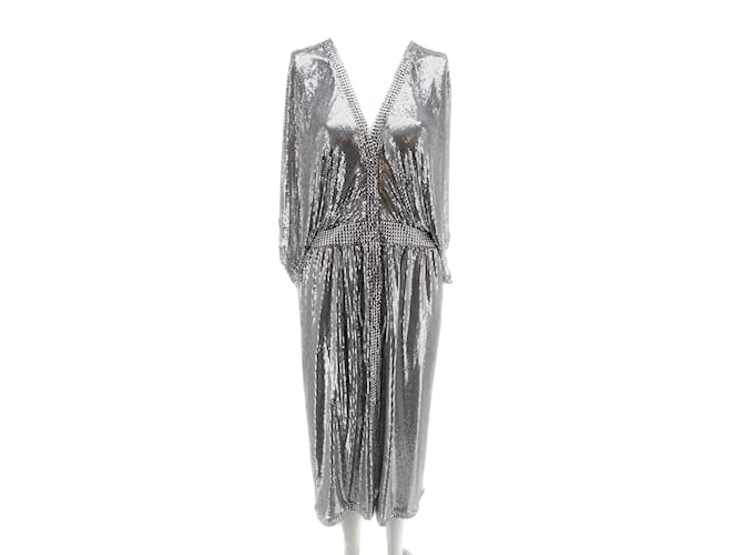 PACO RABANNE  Dresses T.International M Glitter Silvery  ref.1128344