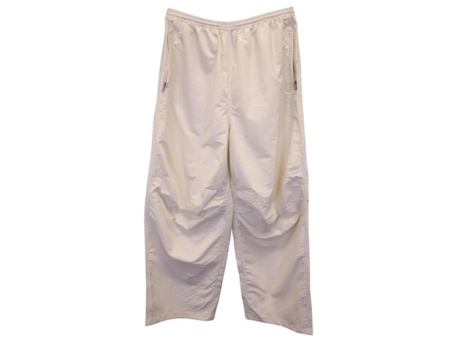 Balenciaga Pantalon de Survêtement Oversize Sporty B en Polyamide Blanc Nylon  ref.1128379