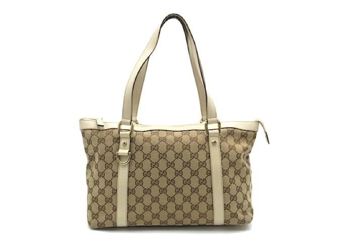 Gucci GG Canvas Abbey Tote Bag 141470 Brown Cloth  ref.1128388