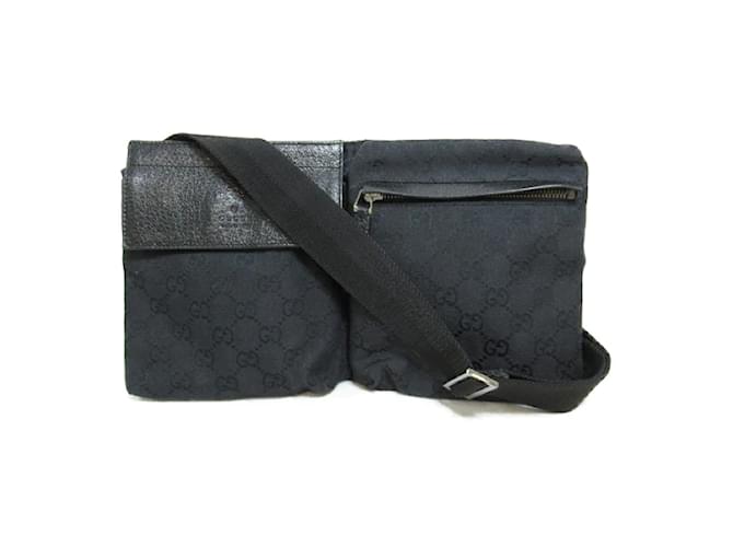 Gucci GG Canvas Belt Bag 28566 Black Cloth  ref.1128396