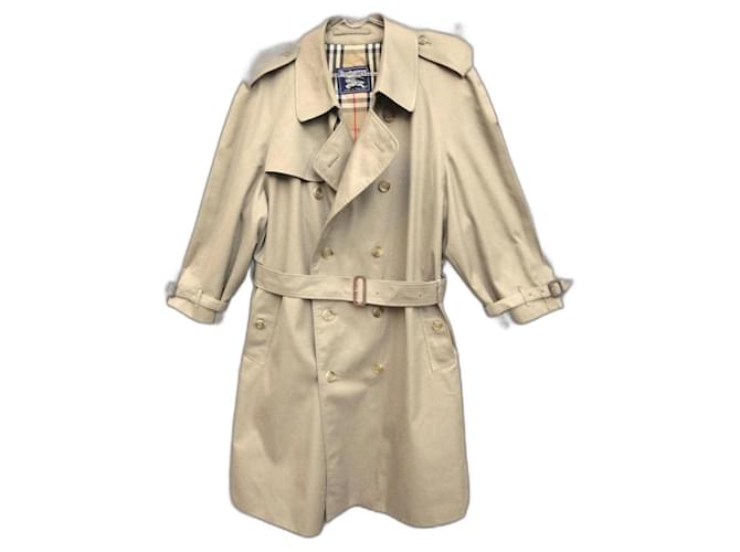Trench vintage Burberry 60 Beige Cotone Poliestere  ref.1128419