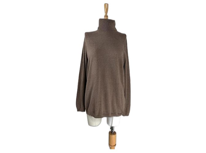 Autre Marque Donna Lane Pullover Braun Baumwolle Kaschmir Angora