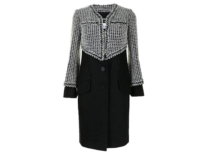 Chanel 9Nuova giacca in tweed con bottoni gioiello da K$ Nero  ref.1128547