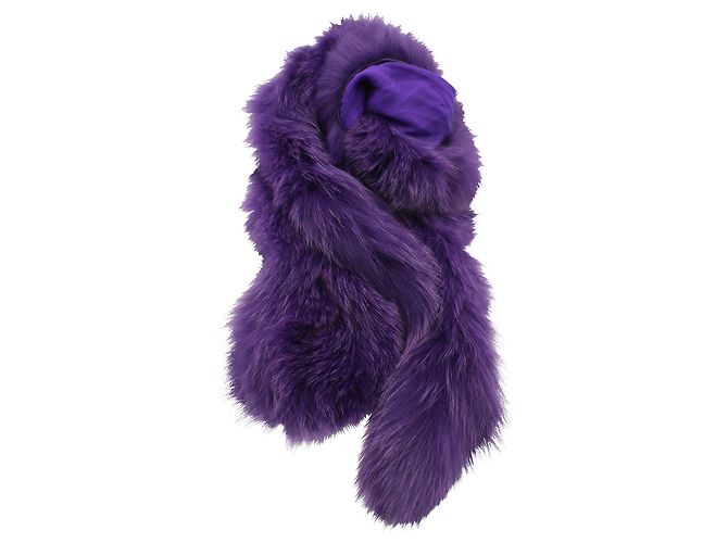 Etro Raposa Roxa e Tippet de Seda