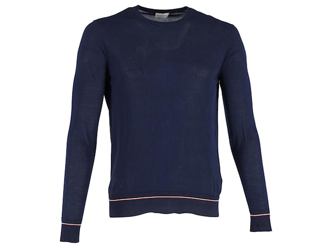 Moncler Round-Neck Sweatshirt in Navy Blue Cotton  ref.1128572