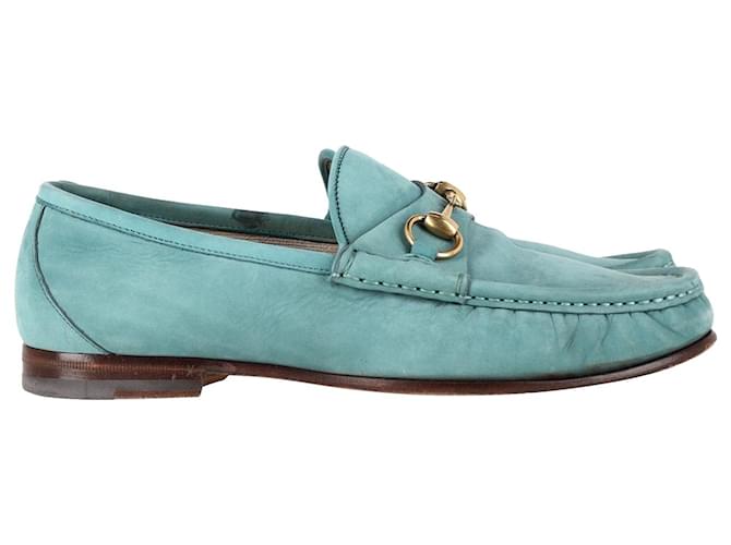 Gucci Horsebit 1953 Loafers in Green Suede  ref.1128591