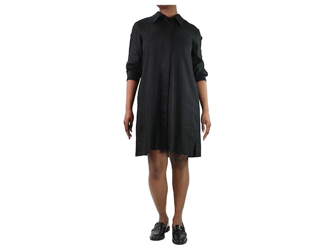 Autre Marque Robe chemise noire - taille UK 14 Lin  ref.1128667