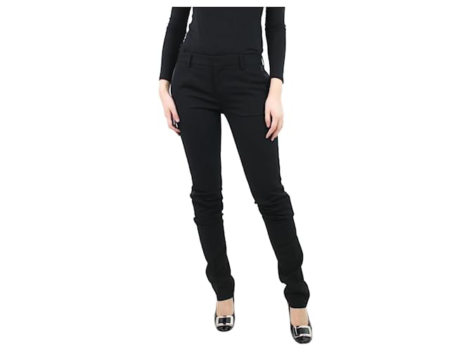 Saint Laurent Black slim-fit wool trousers - size UK 10  ref.1128670