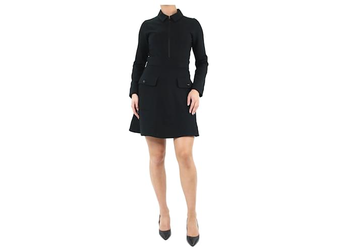 Autre Marque Black half-zip pocket dress - size UK 10 Viscose  ref.1128673