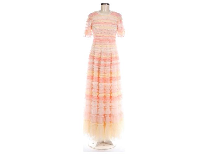 Needle & Thread Vestido maxi Luella com babados rosa Multicor