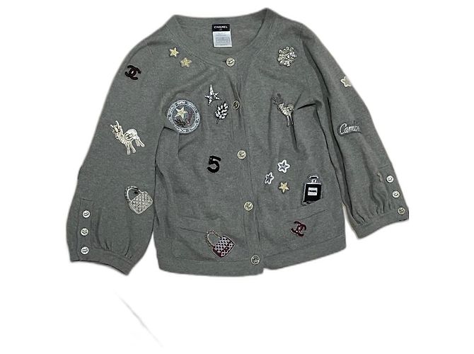Chanel Cardigan aus Kaschmir Grau