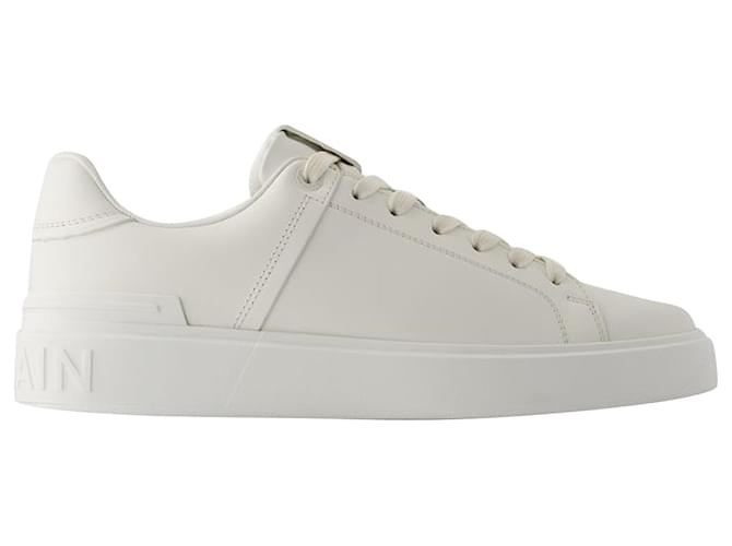 B-Court Sneakers - Balmain - Leather - White Pony-style calfskin  ref.1128876