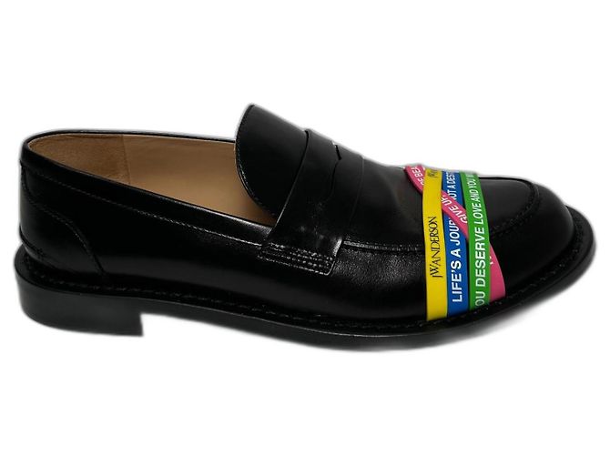 Mocassini JW Anderson in pelle nera Nero Multicolore