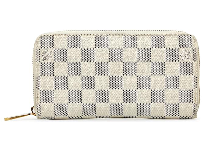 Louis Vuitton White Damier Azur Zippy Wallet Cloth  ref.1129009