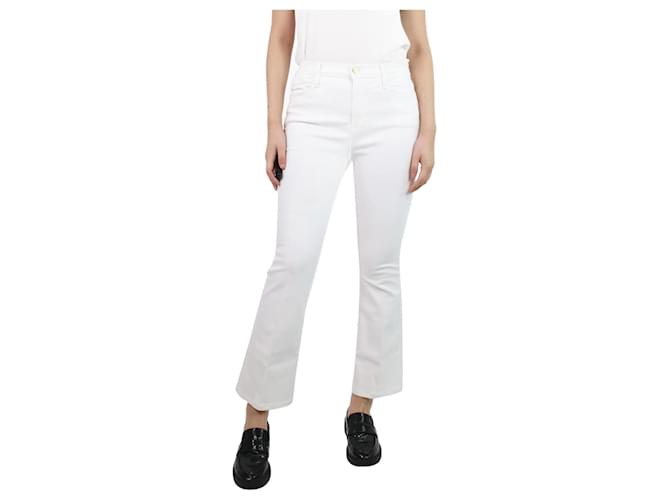 Frame Denim White high-rise flared jeans - size UK 12 Cotton  ref.1129068