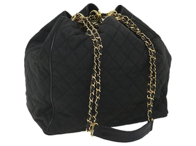 CHANEL Matelasse Chain Shoulder Bag Canvas Leather Black CC Auth bs9138 Cloth  ref.1129106