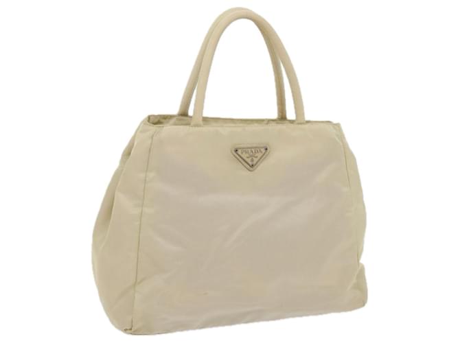 PRADA Hand Bag Nylon Cream Auth 59057  ref.1129136