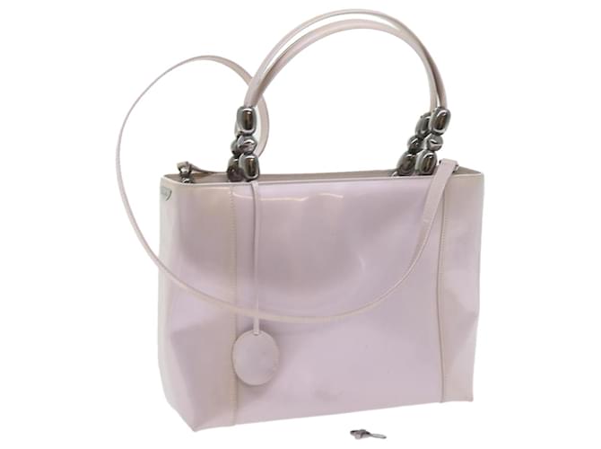Christian Dior Maris Pearl Hand Bag Patent leather 2way Purple Auth yb410  ref.1129142