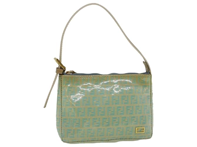 FENDI Zucchino Canvas Hand Bag Coated Canvas Light Blue Auth 56491 Cloth  ref.1129189