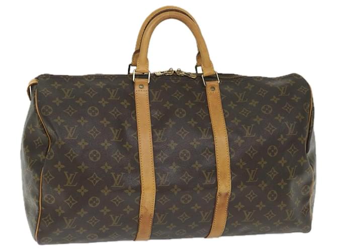 Louis Vuitton Monogram Keepall 50 Boston Bag M41426 LV Auth 57967 Cloth  ref.1129201