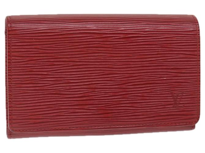 LOUIS VUITTON Epi Porte Monnaie Billets Tresor Wallet Red M63507 LV Auth ti1298 Leather  ref.1129218