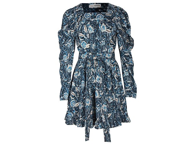 Miniabito con stampa floreale Ulla Johnson Nailah in cotone blu