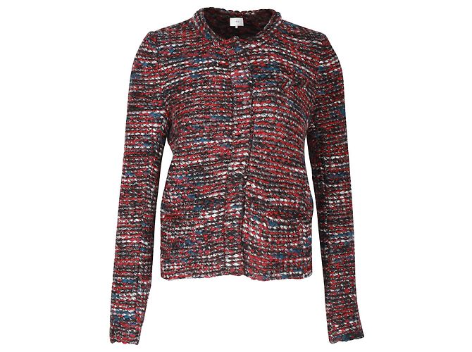 Iro Carene Tweed Jacket in Multicolor Acrylic and Wool Python print