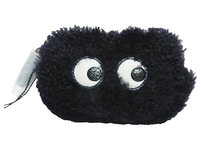 Anya Hindmarch Shearling Coin Purse in Black Wool  ref.1129270