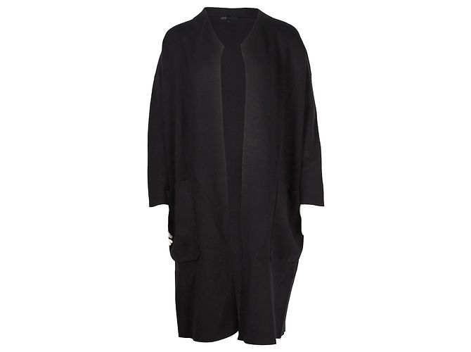 Lange offene Strickjacke von Maje aus schwarzem Acryl