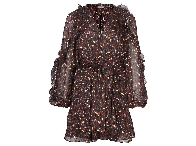 Miniabito stampato Ulla Johnson Maita in seta multicolor Nero