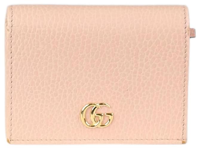 Gucci Hellrosa GG-Geldbörse aus Leder Pink  ref.1129312