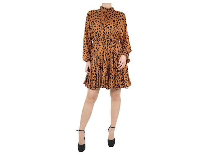 Autre Marque Orange leopard-print cotton mini dress - size S Viscose  ref.1129315