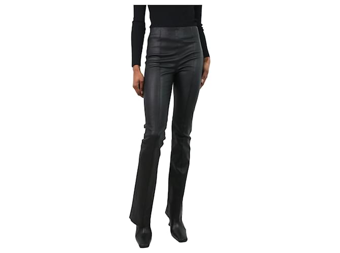 Christian Dior Black vinyl coated trousers - size UK 8 Viscose  ref.1129334