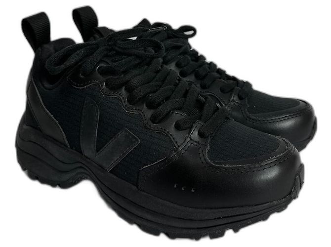 Veja Venturi Ripstop Turnschuhe Schwarz Leder