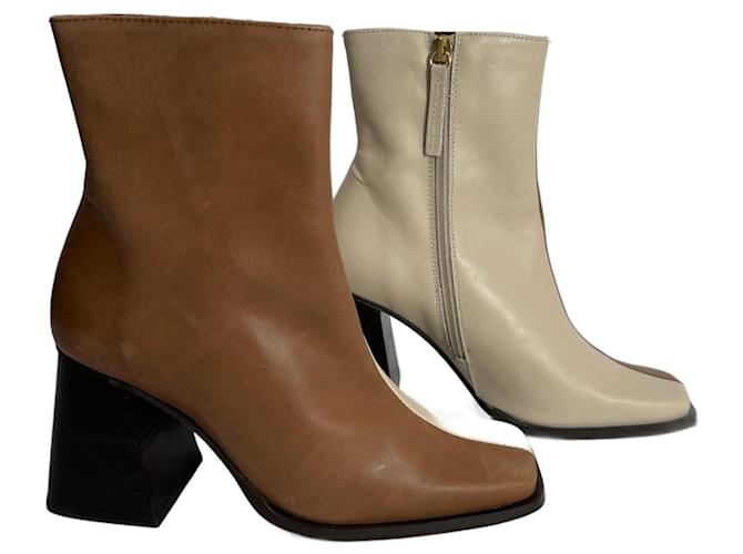 Autre Marque Ankle Boots Beige Camel Leather  ref.1129360
