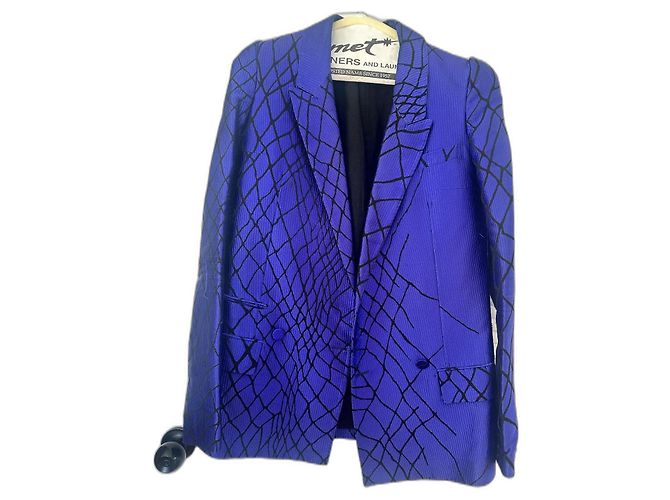 Haider Ackermann blue runway blazer