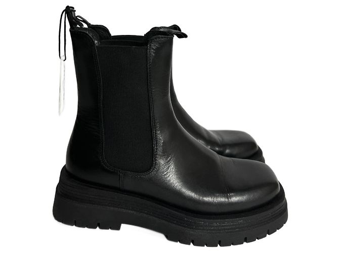 Autre Marque Botines Elida de cuero negro Pavement